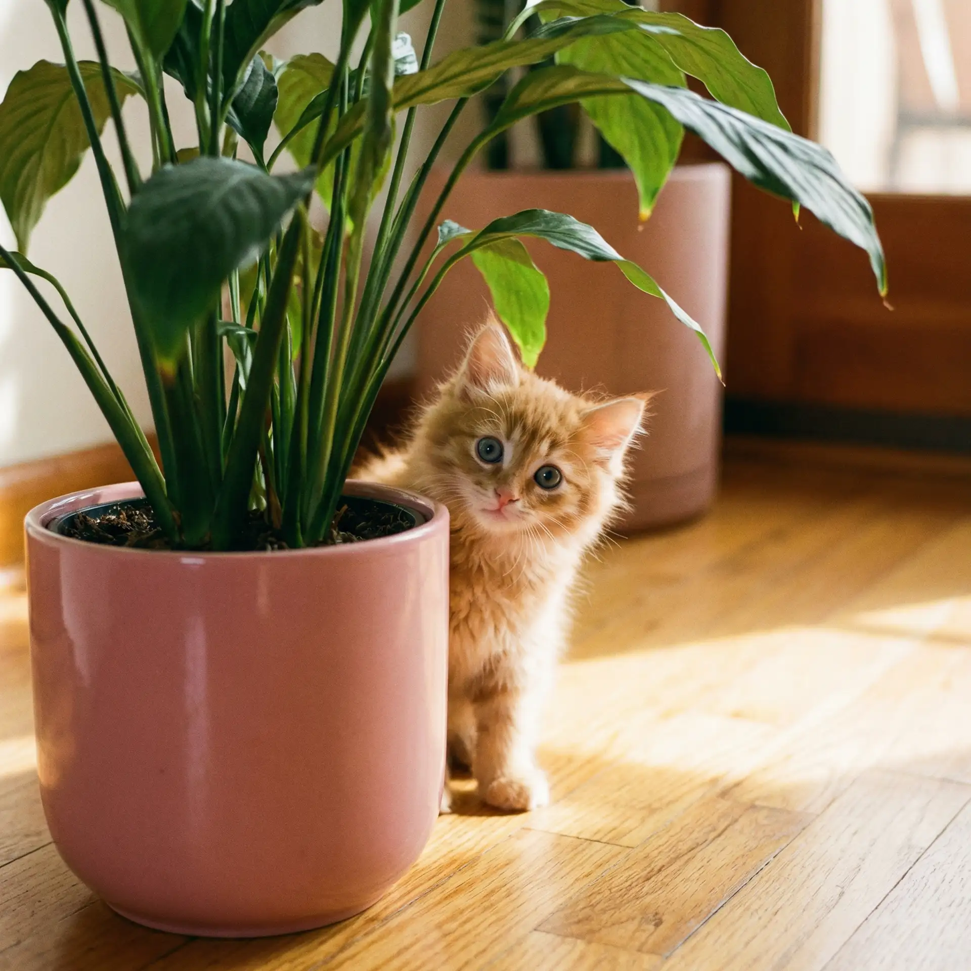小猫从花盆后探头 - 51龙凤茶楼app